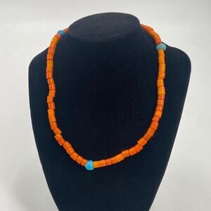 Vintage orange and blue necklace